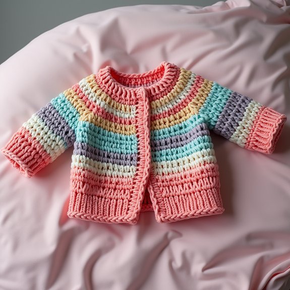 reversible knitted baby cardigan