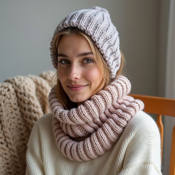 ribbed crochet face covering