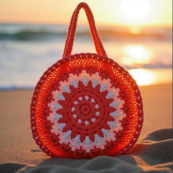 round bag with sunset glow