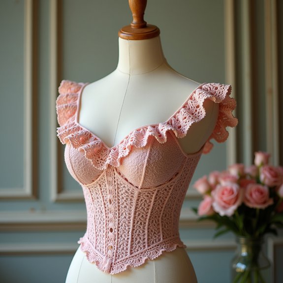 ruffled edge crochet corset
