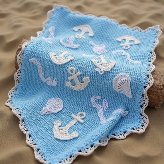 sailor inspired cozy throw blanket