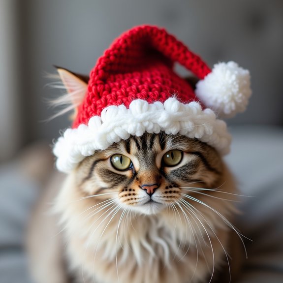 santa themed cat accessory