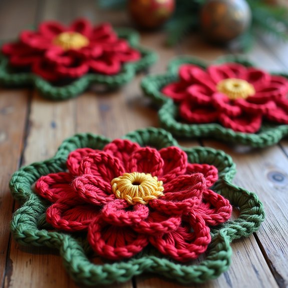 seasonal floral drink coaster