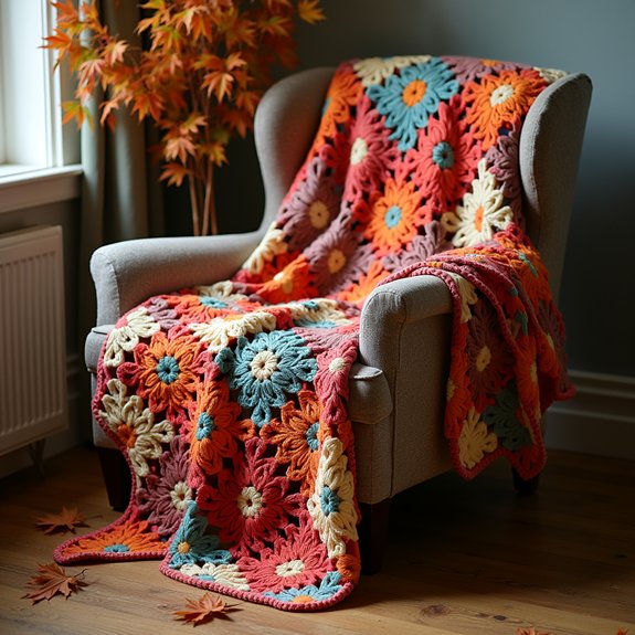 seasonal granny square blanket