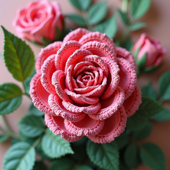 simple crocheted rose pattern