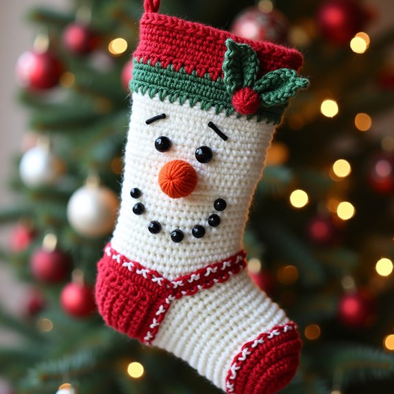snowman themed holiday stocking