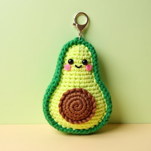 soft avocado shaped keychain