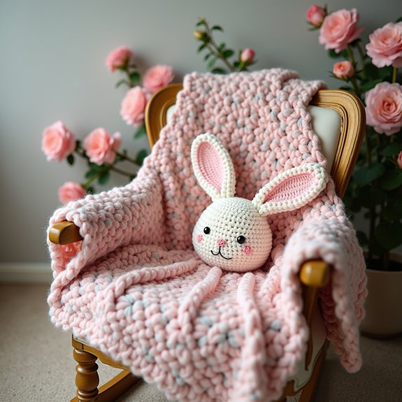 soft bunny themed blanket
