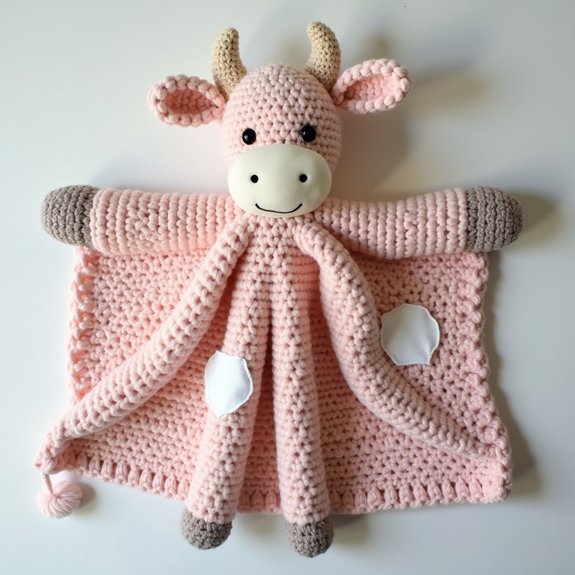 soft cow themed baby blanket