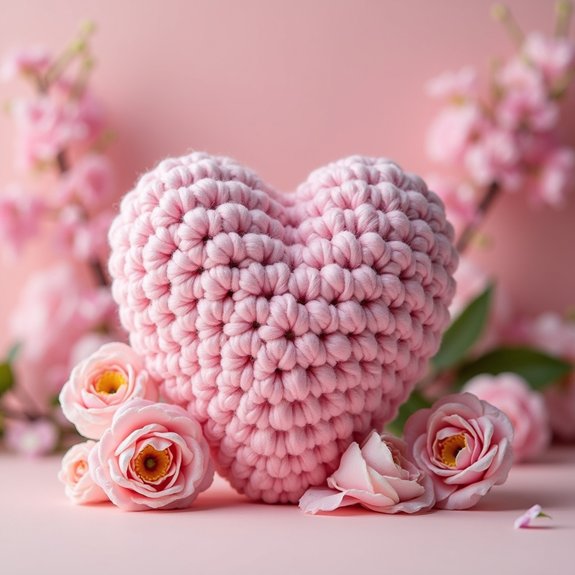 soft handmade heart crochet