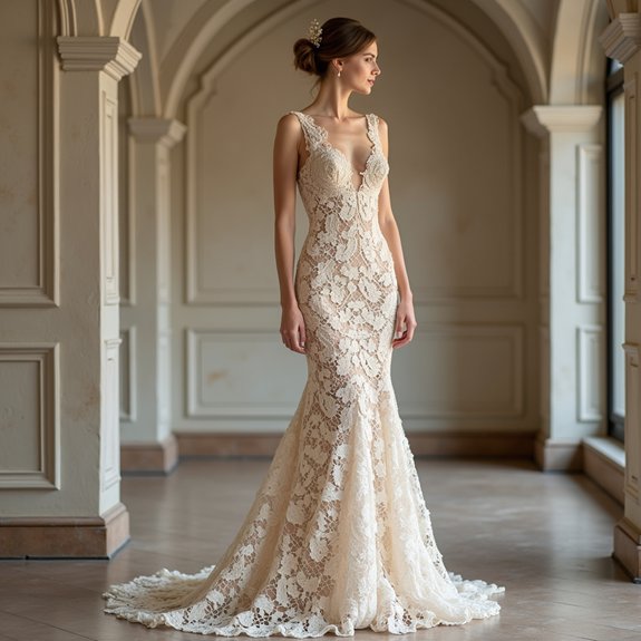 sophisticated crochet evening attire