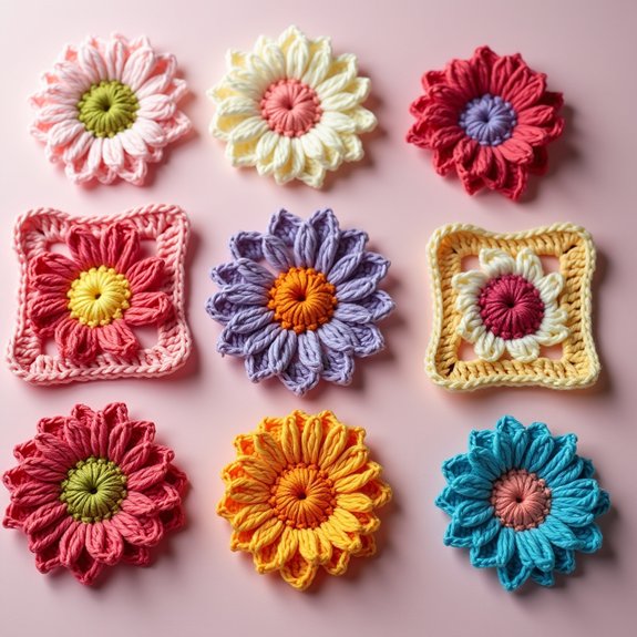 square arrangement of gerberas