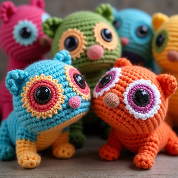 stitched floral eye designs