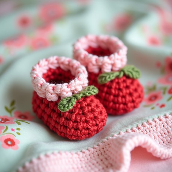 strawberry themed baby footwear