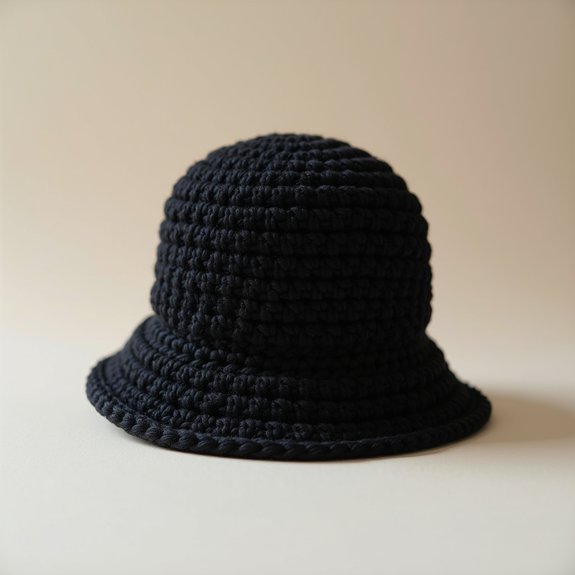 stylish black crochet hat