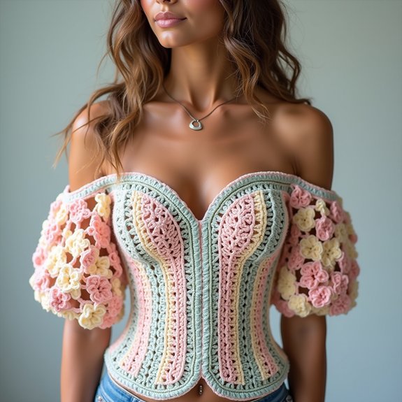 stylish crochet corset design