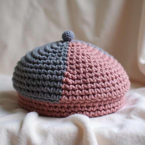 stylish dual color beret
