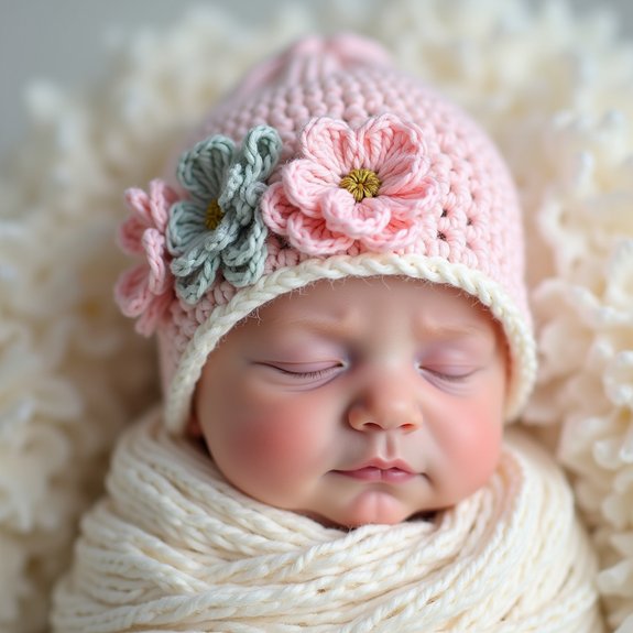 stylish flower patterned infant cap
