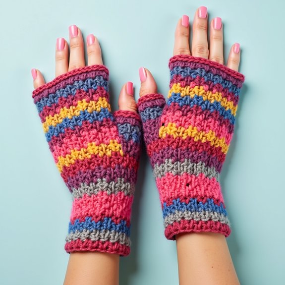 stylish geometric design gloves