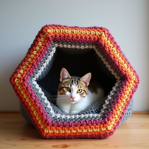 stylish geometric feline resting