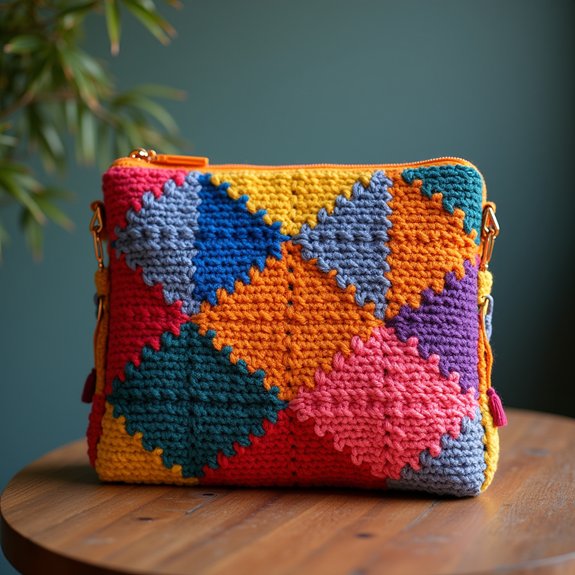 stylish geometric pattern clutch