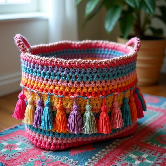 stylish handmade crochet storage