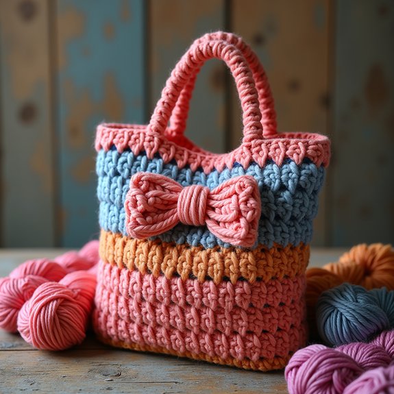 stylish knitted tote bag