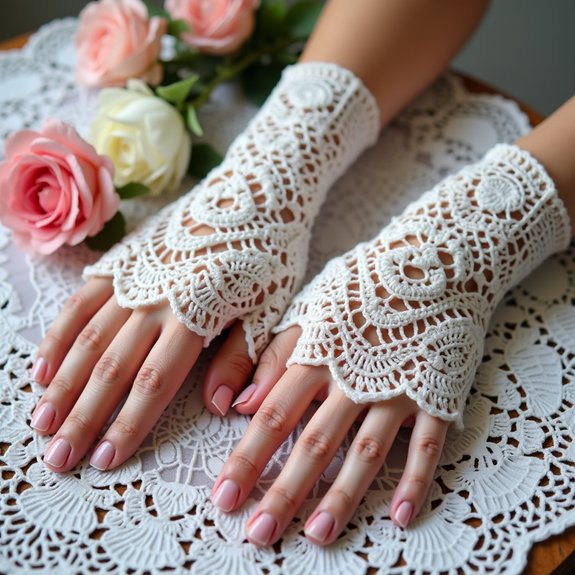 stylish lace fingerless gloves