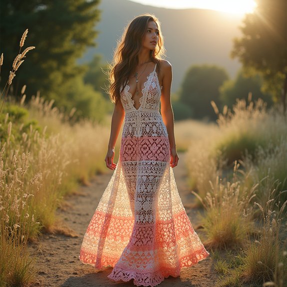 stylish long crochet dress