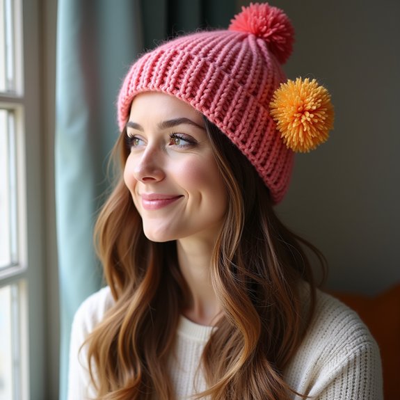 stylish pom pom beret accessory