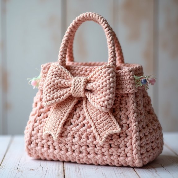 stylish textured bow bag