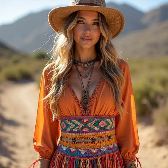 stylish wide crochet belt
