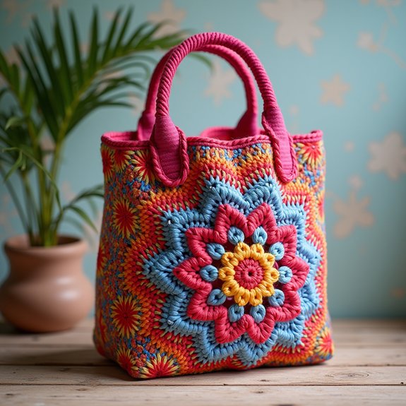 stylish woven crochet tote