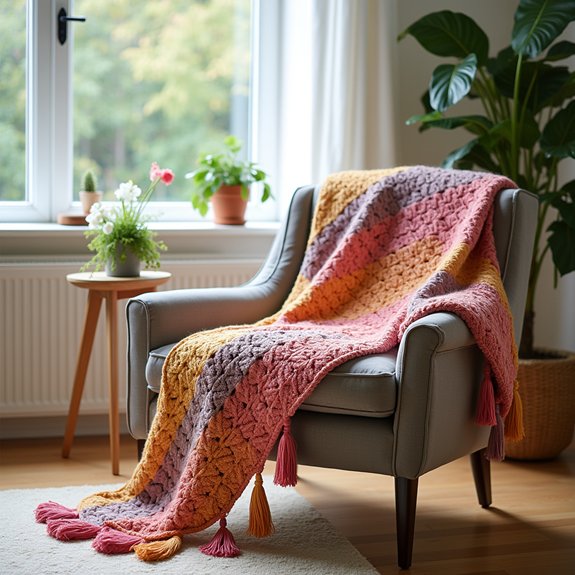 tassel adorned chunky blanket