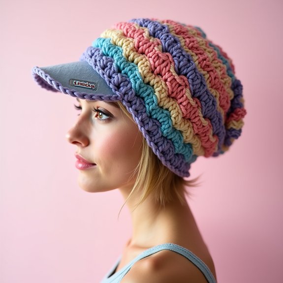 textured crochet bonnet design