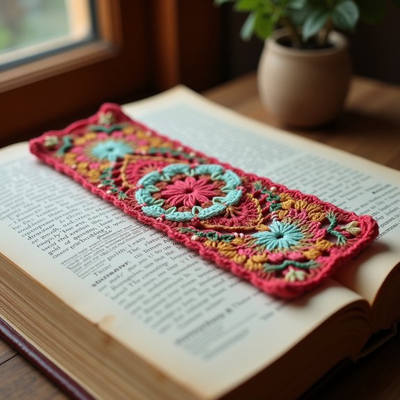 textured crochet bookmark design