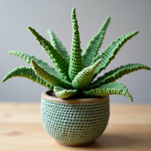 textured crochet plant design