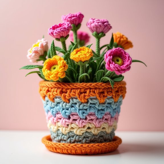 textured crochet pot holder