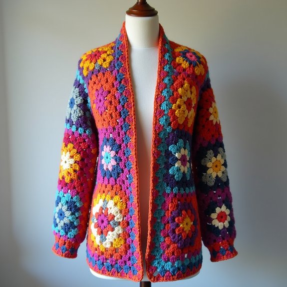textured granny square design