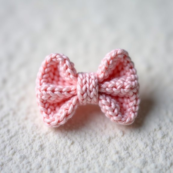 tiny handcrafted crochet bow