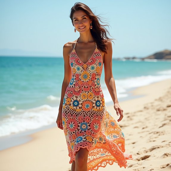 trendy crochet midi dress