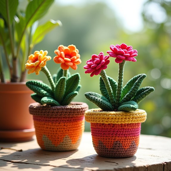 tropical foliage in pot