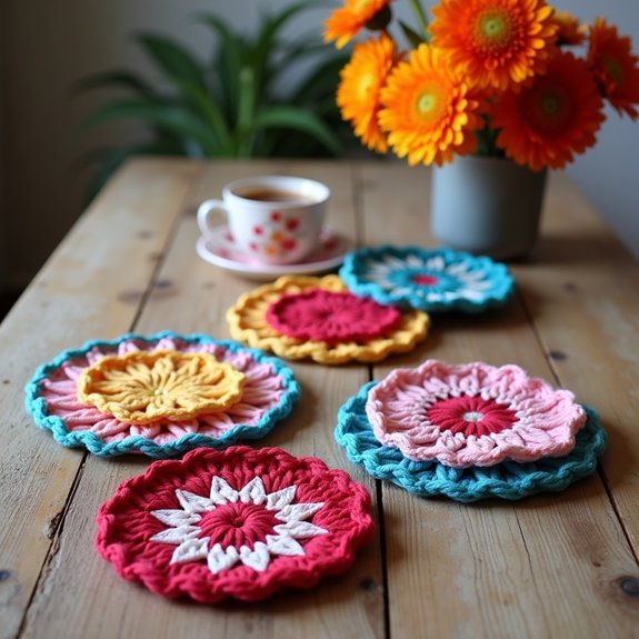 unique handcrafted crochet coasters