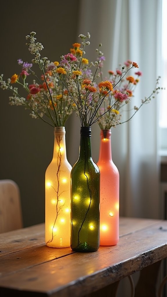 upcycled glass bottle vases