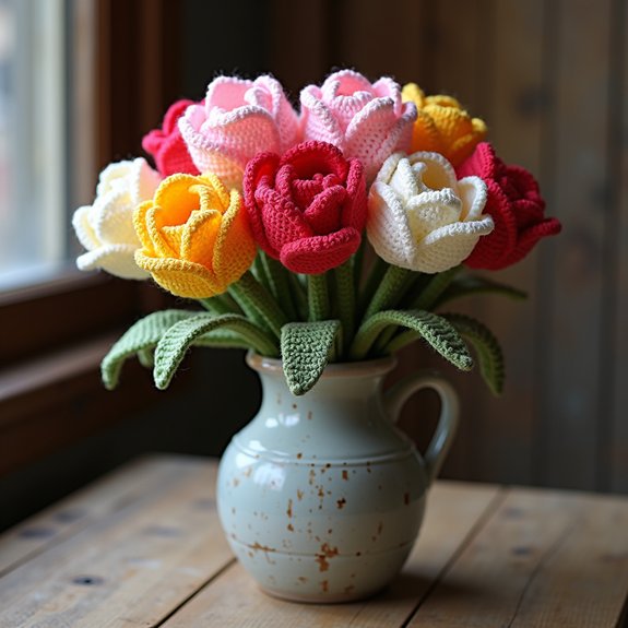 vibrant blooming tulip flowers