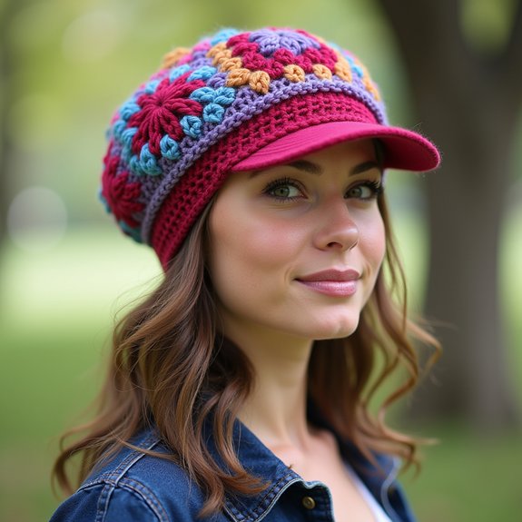 vibrant crochet beret design