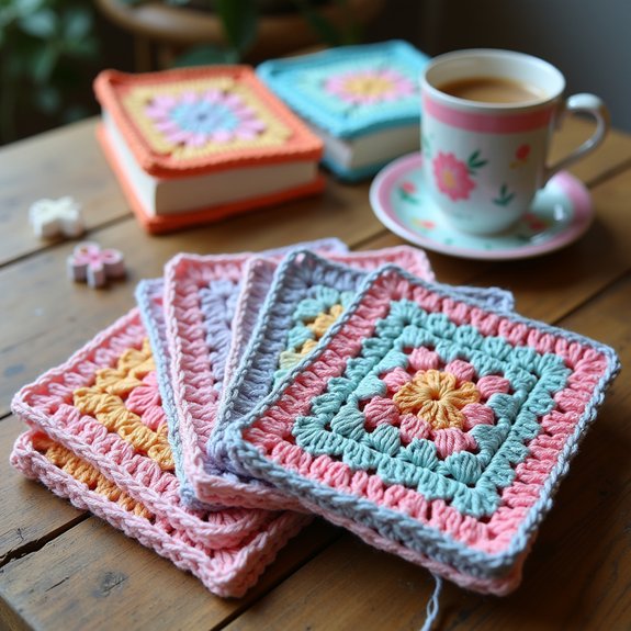 vibrant crochet blanket squares