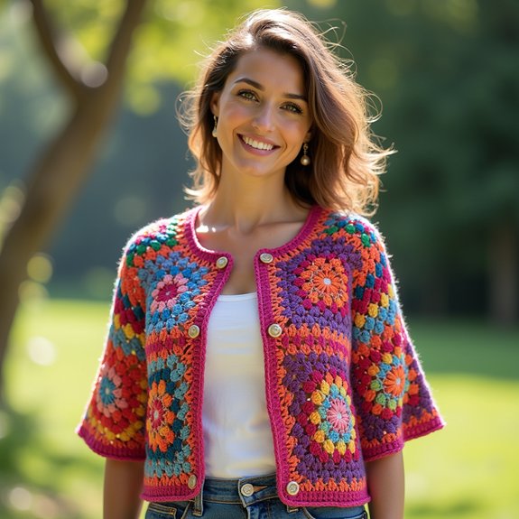 vibrant crochet bolero design