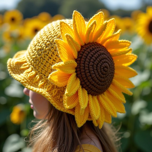 vibrant crochet bucket hat