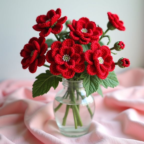 vibrant crochet geranium design